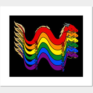 Rainbow Pride Flag Dragons Posters and Art